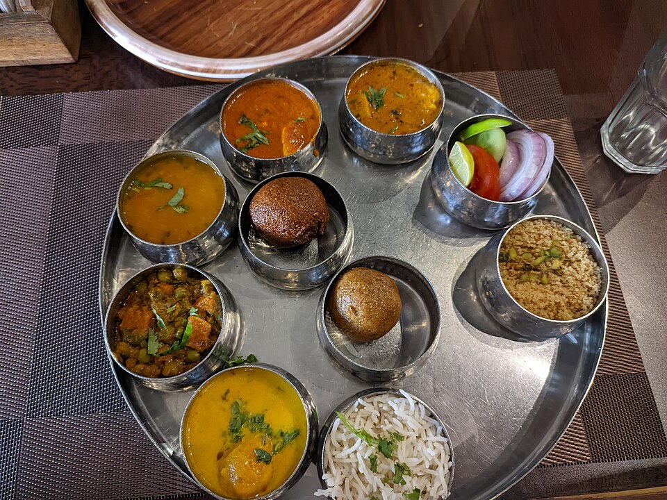 Traditional Rajasthani Thali & Dal Baati Churma